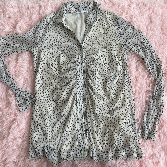 Mesh Leopard Button Down - Picture 1 of 6